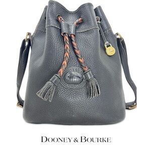 Vintage Dooney & Bourke Pebbled Leather Drawstring Bucket Bag USA